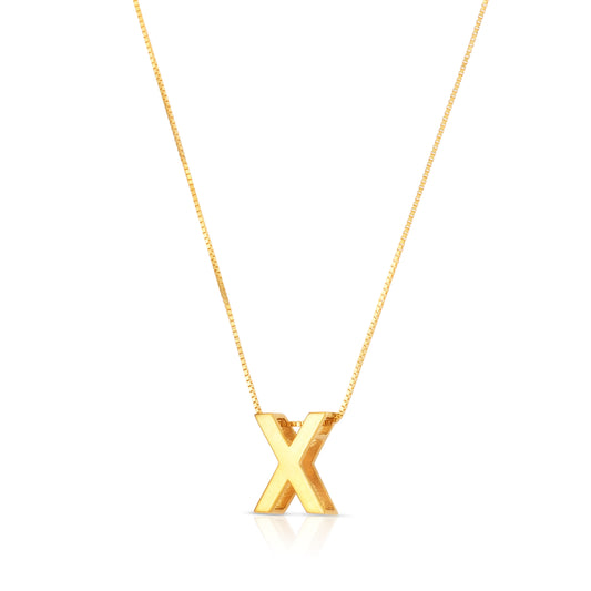 Royal Chain 14K Gold Block Letter Initial X Necklace RCX10969