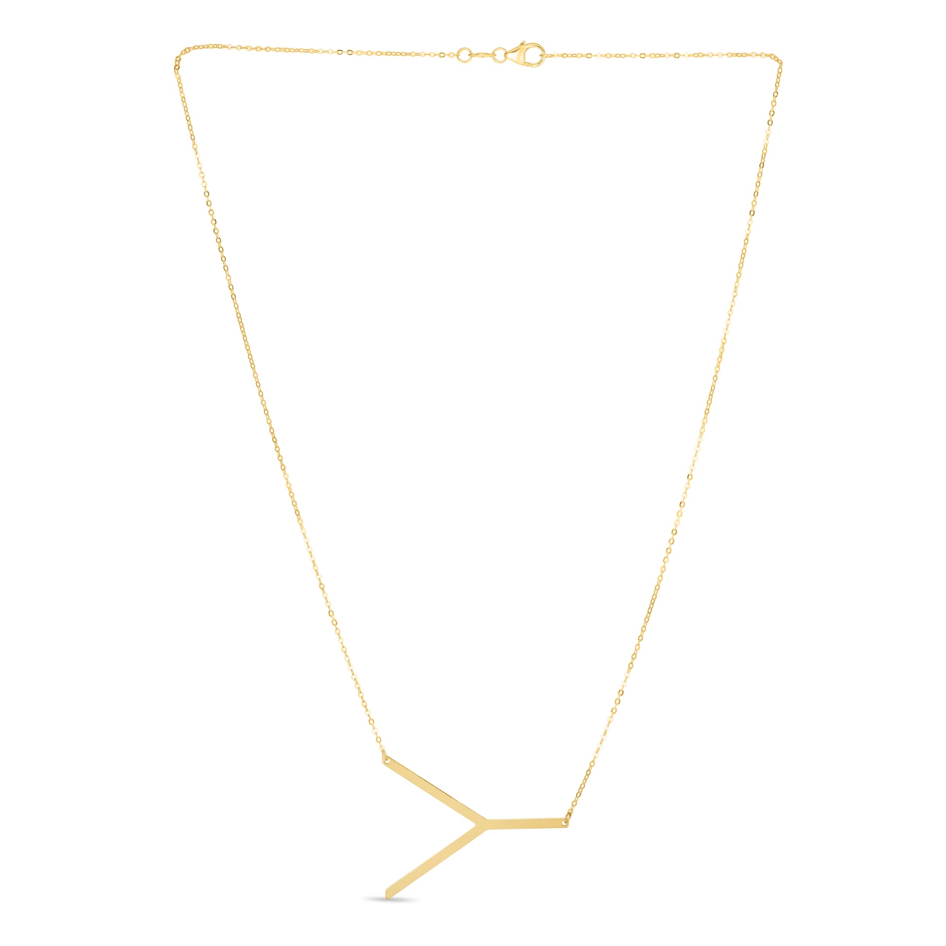 Royal Chain 14K Gold Large Initial Y Necklace RCY10908