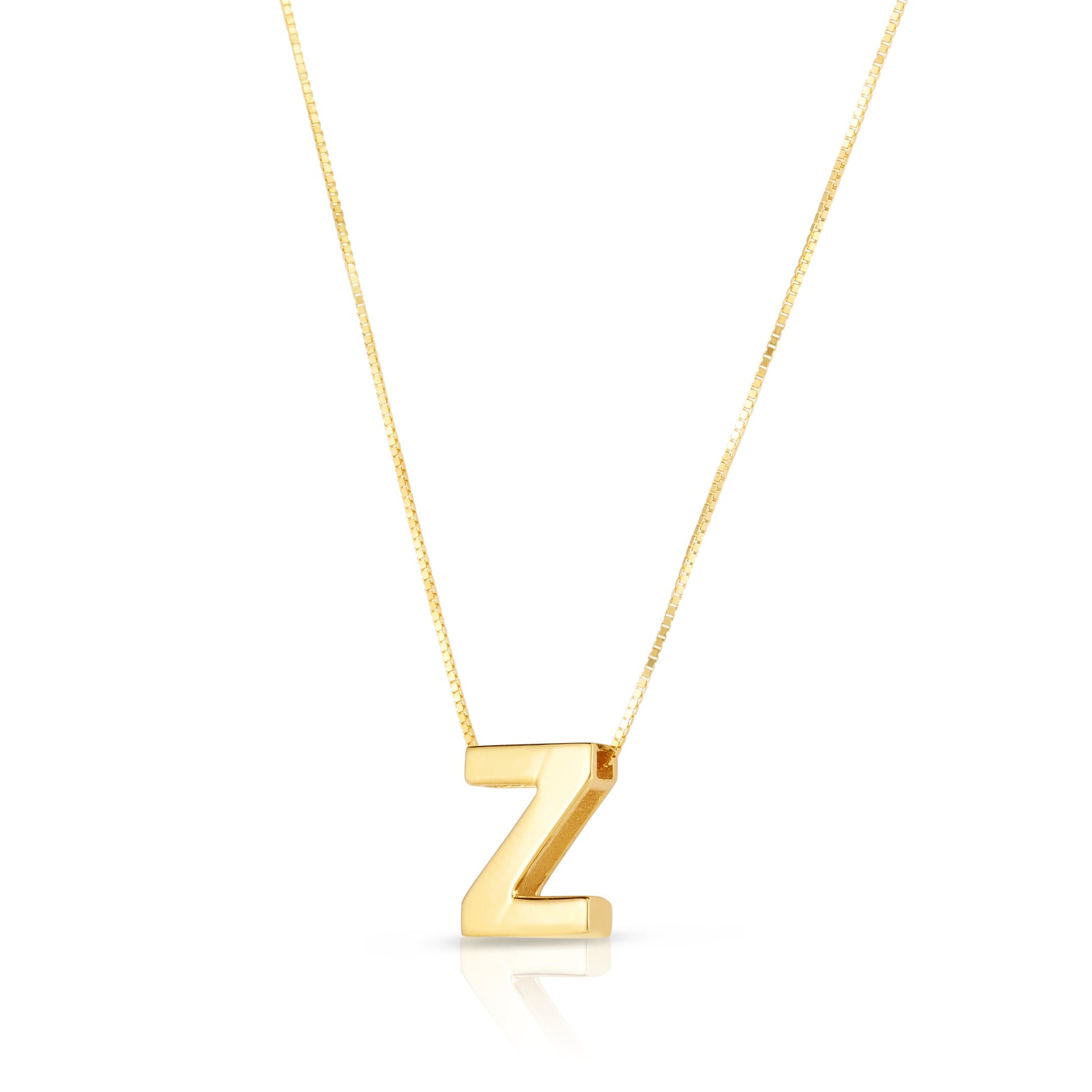 Royal Chain 14K Gold Block Letter Initial Z Necklace RCZ10969