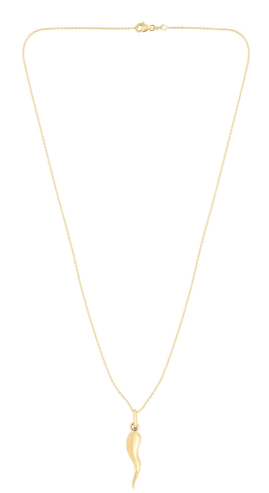 Royal Chain 14K Gold Italian Horn Necklace SET2823