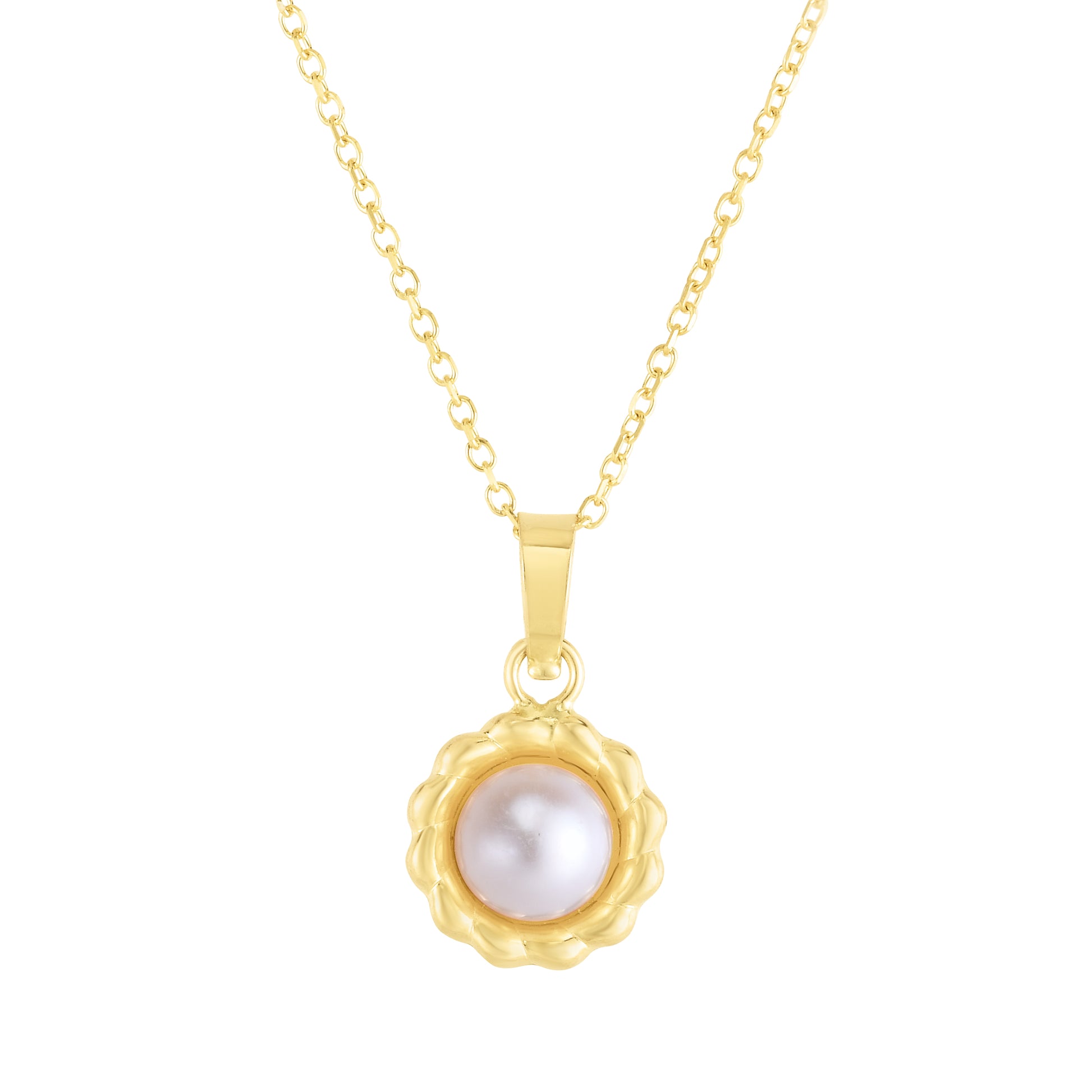 Royal Chain 14K Pearl Flower Necklace SET3128