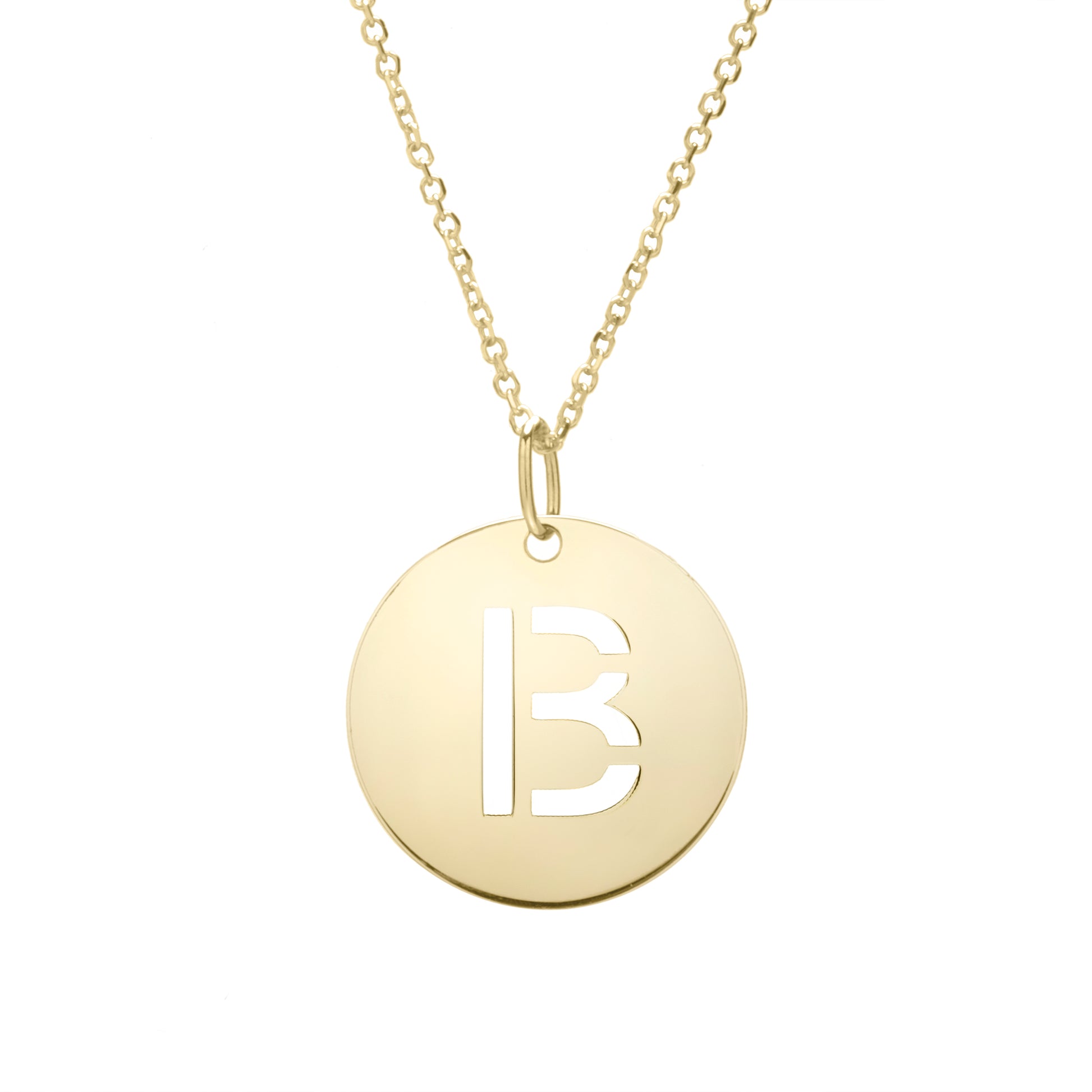 Royal Chain 14K Gold Disc Initial B Necklace SETB2932