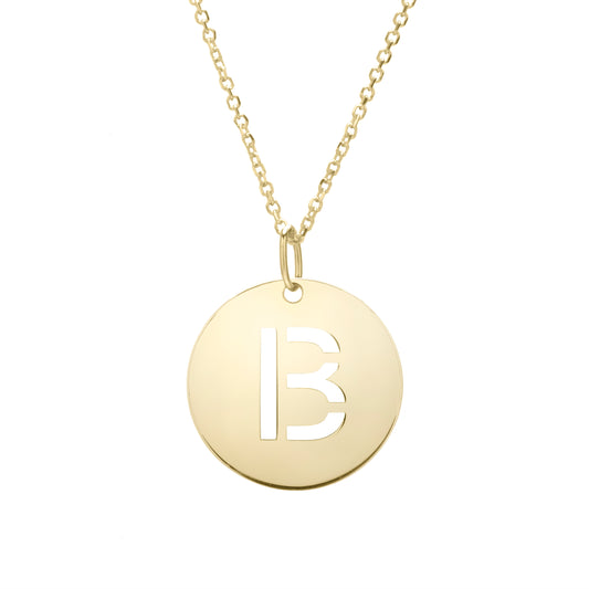 Royal Chain 14K Gold Disc Initial B Necklace SETB2932