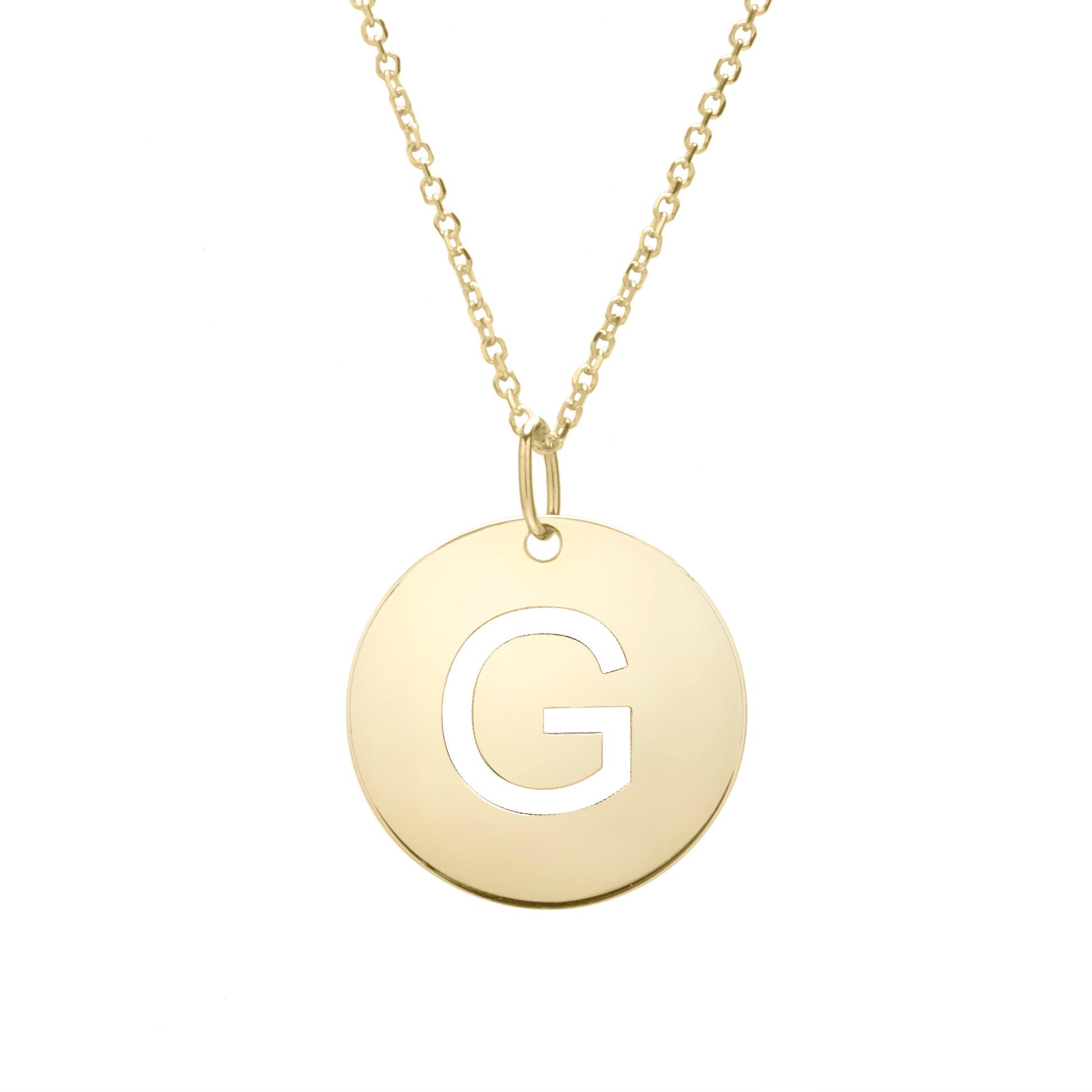 Royal Chain 14K Gold Disc Initial G Necklace SETG2932