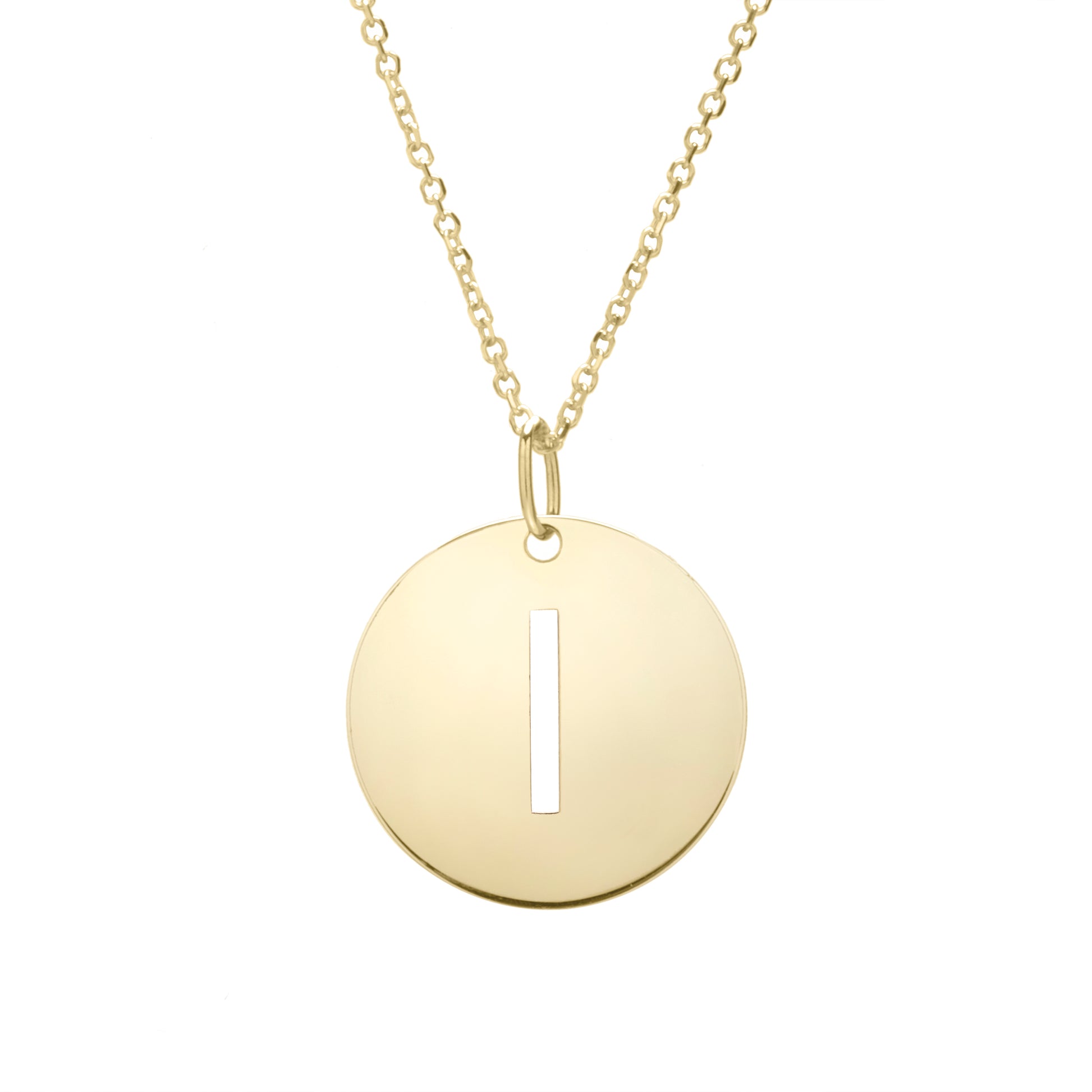 Royal Chain 14K Gold Disc Initial I Necklace SETI2932