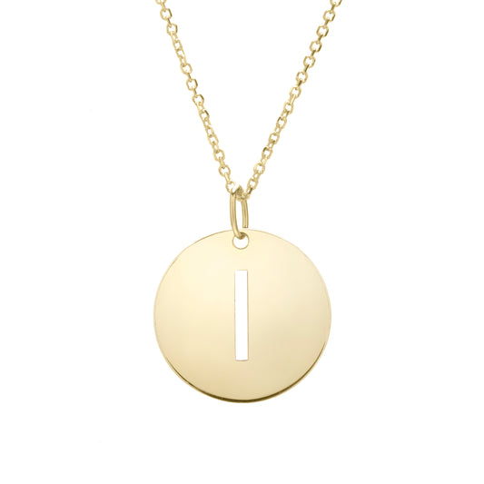 Royal Chain 14K Gold Disc Initial I Necklace SETI2932