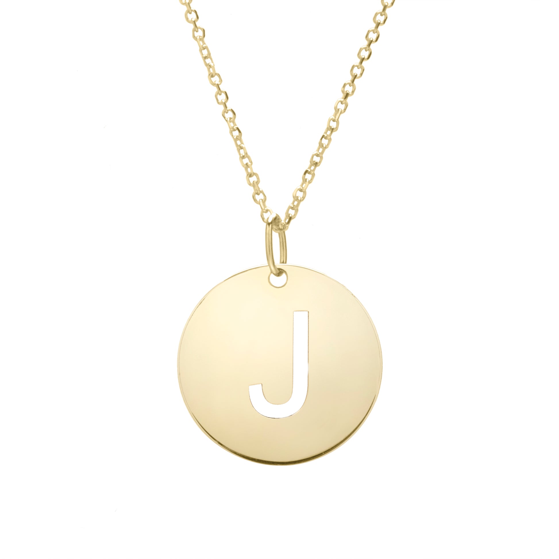Royal Chain 14K Gold Disc Initial J Necklace SETJ2932