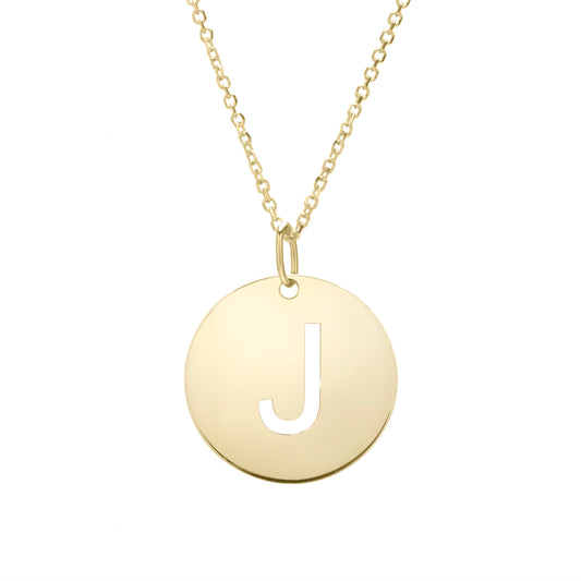 Royal Chain 14K Gold Disc Initial J Necklace SETJ2932