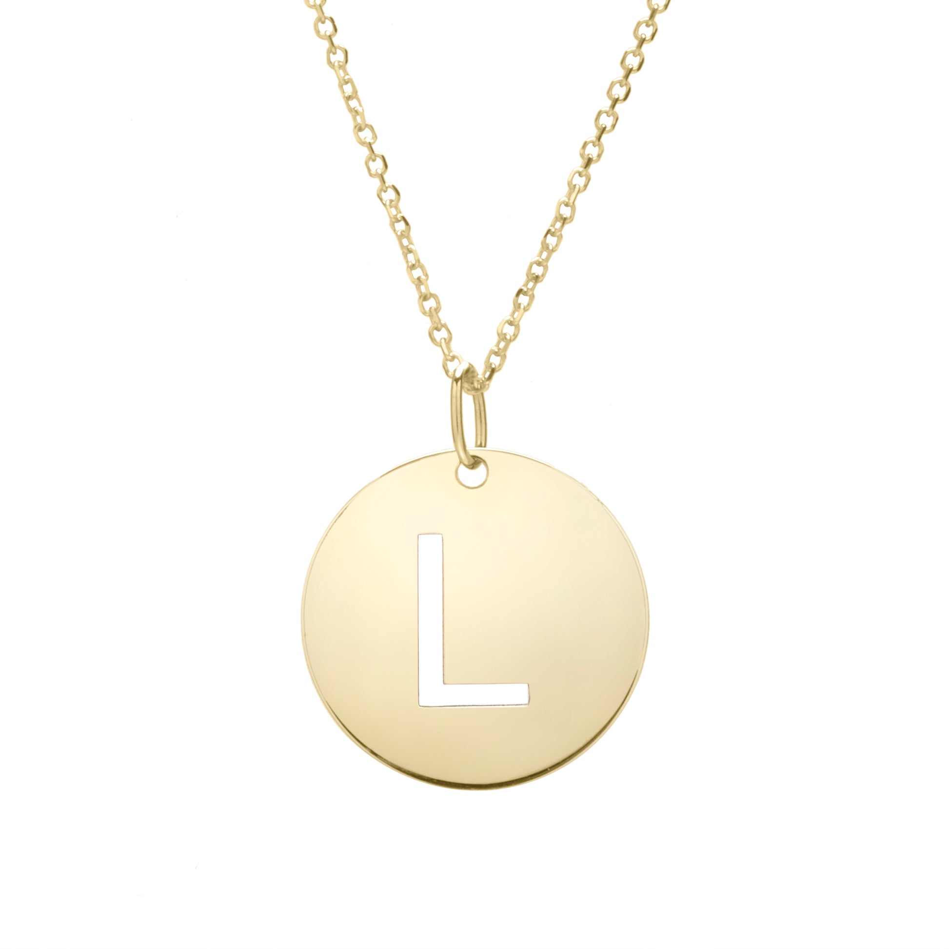 Royal Chain 14K Gold Disc Initial L Necklace SETL2932