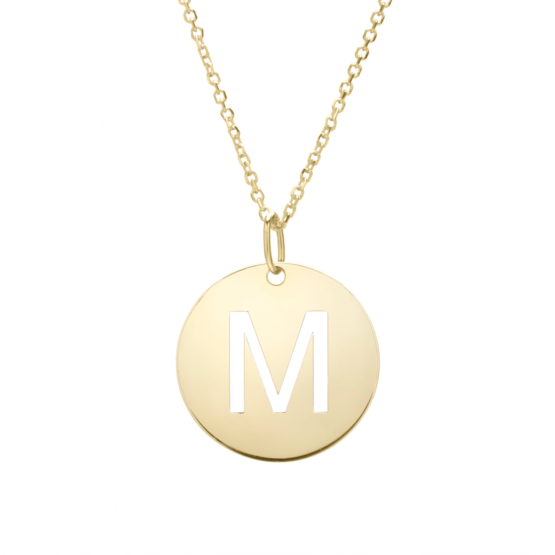 Royal Chain 14K Gold Disc Initial M Necklace SETM2932