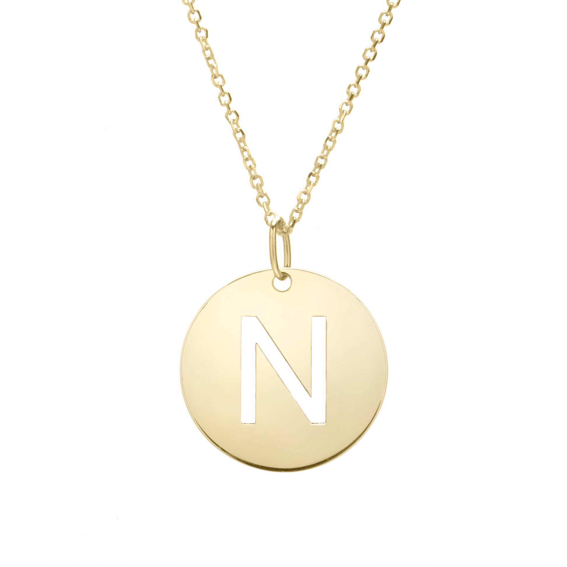 Royal Chain 14K Gold Disc Initial N Necklace SETN2932