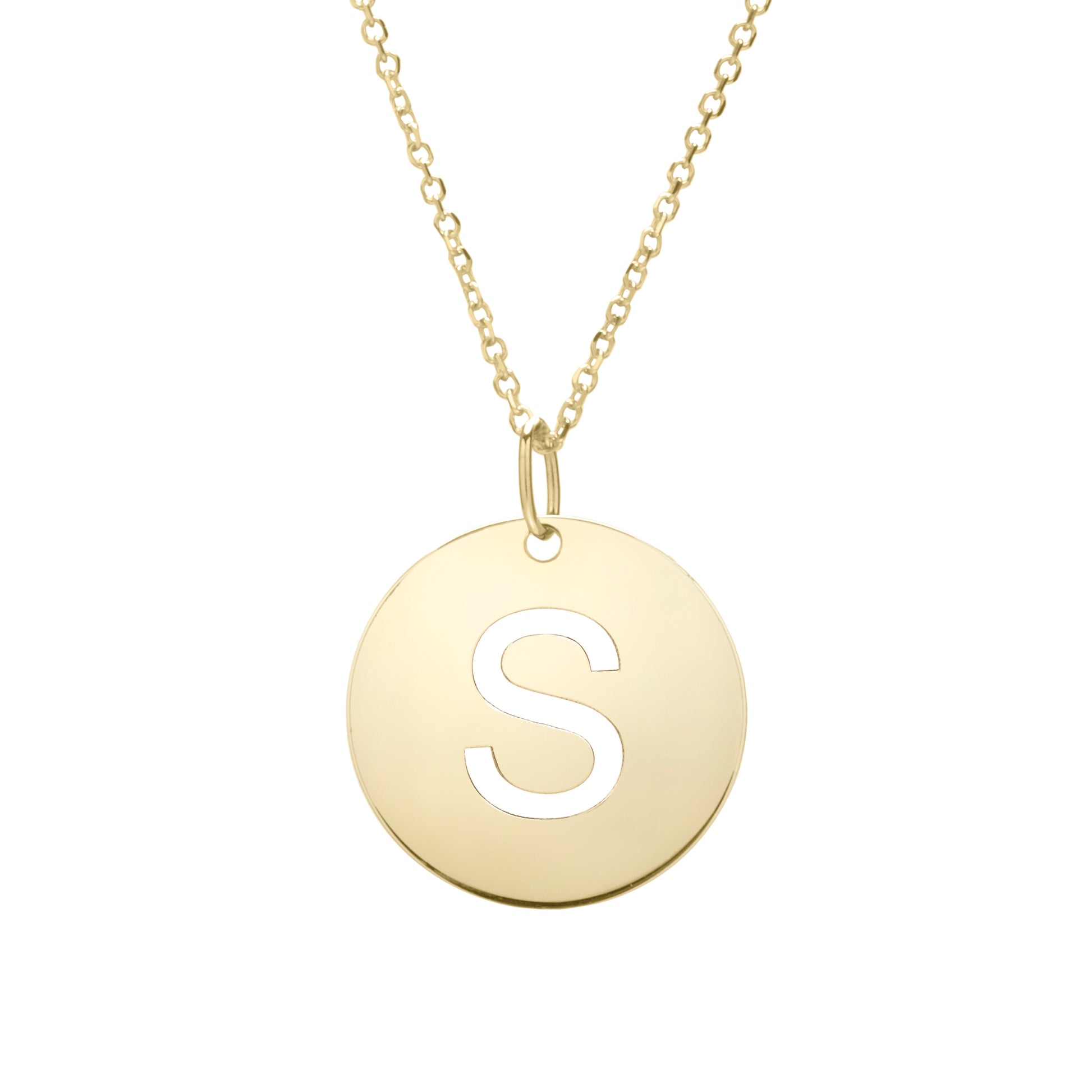 Royal Chain 14K Gold Disc Initial S Necklace SETS2932