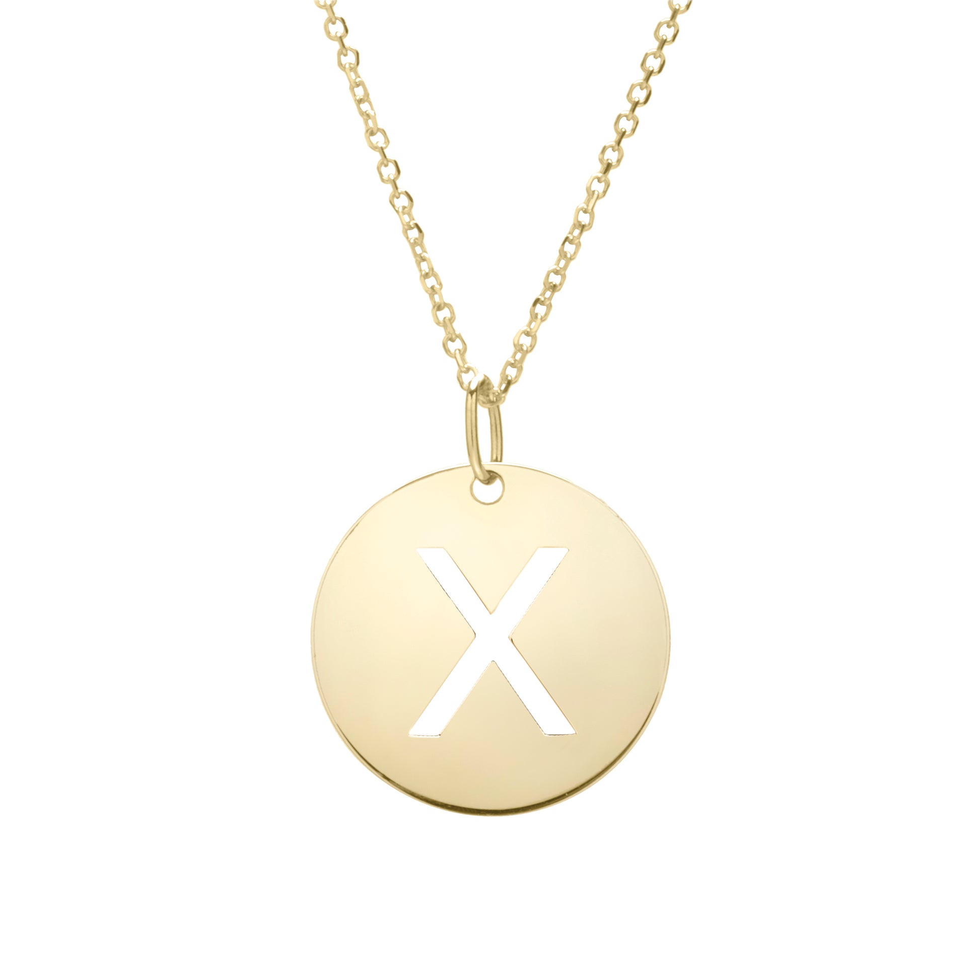 Royal Chain 14K Gold Disc Initial X Necklace SETX2932