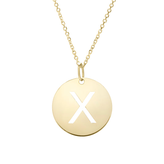 Royal Chain 14K Gold Disc Initial X Necklace SETX2932