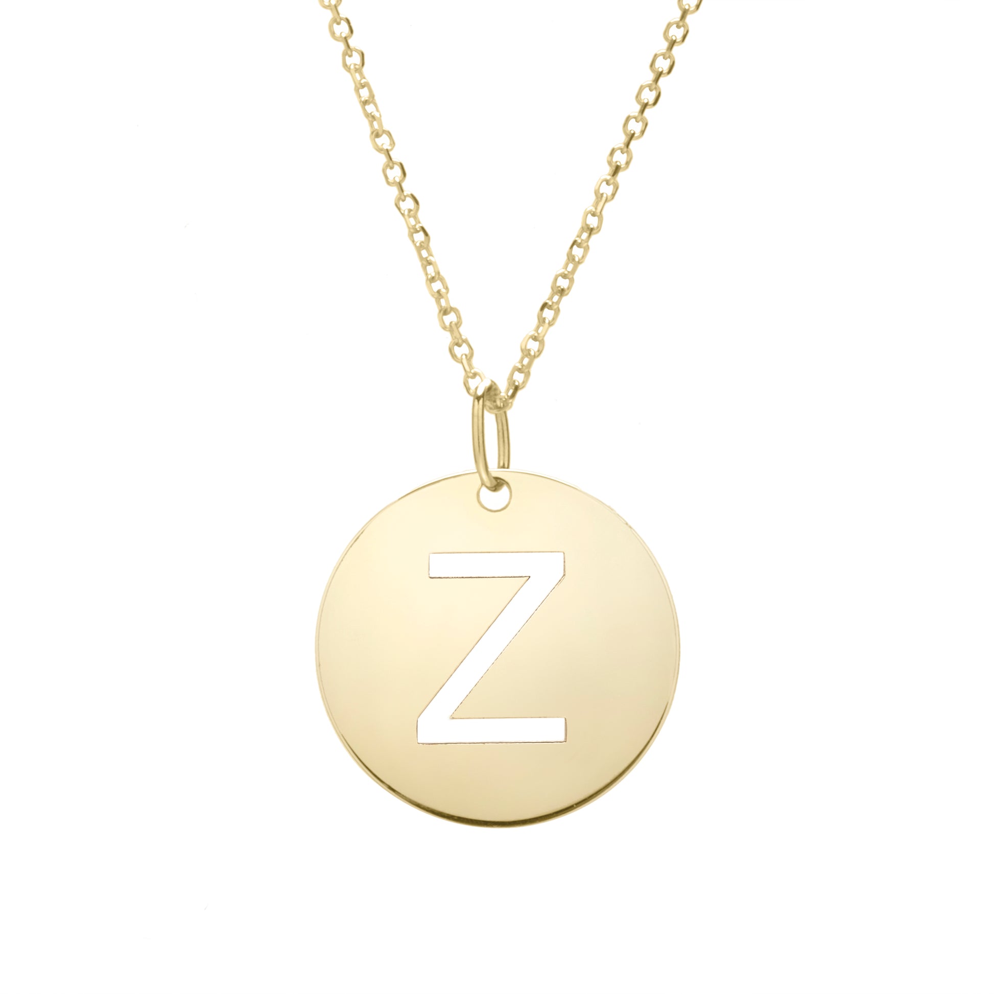 Royal Chain 14K Gold Disc Initial Z Necklace SETZ2932