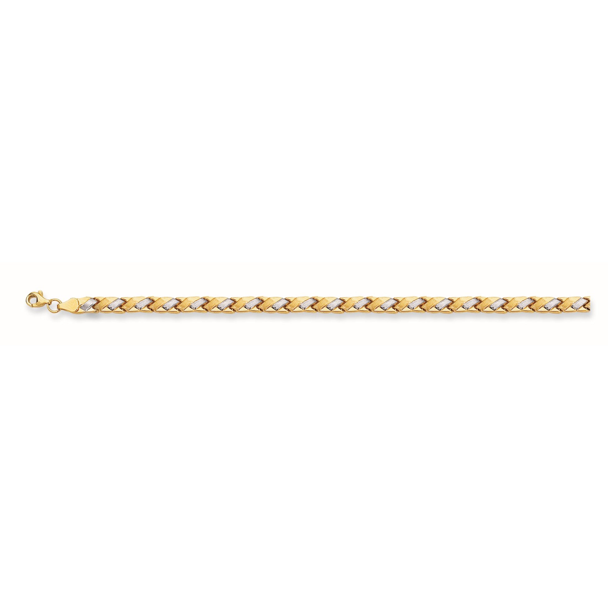 Royal Chain 14K Two-tone Gold Satin X Stampato Bracelet STA277