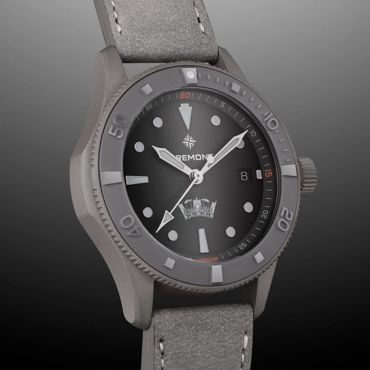 Bremont HMAF Supermarine 40mm Date Leather Strap SM40-DT-GRSS-HMAF-L-S