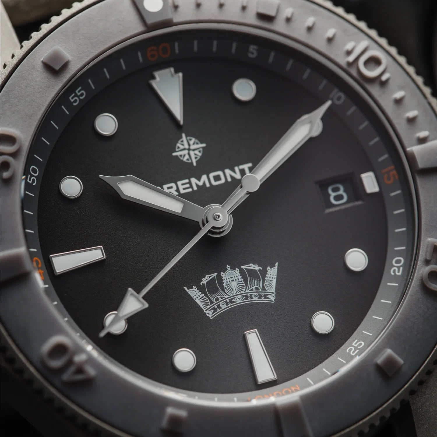 Bremont HMAF Supermarine 40mm Date Leather Strap SM40-DT-GRSS-HMAF-L-S