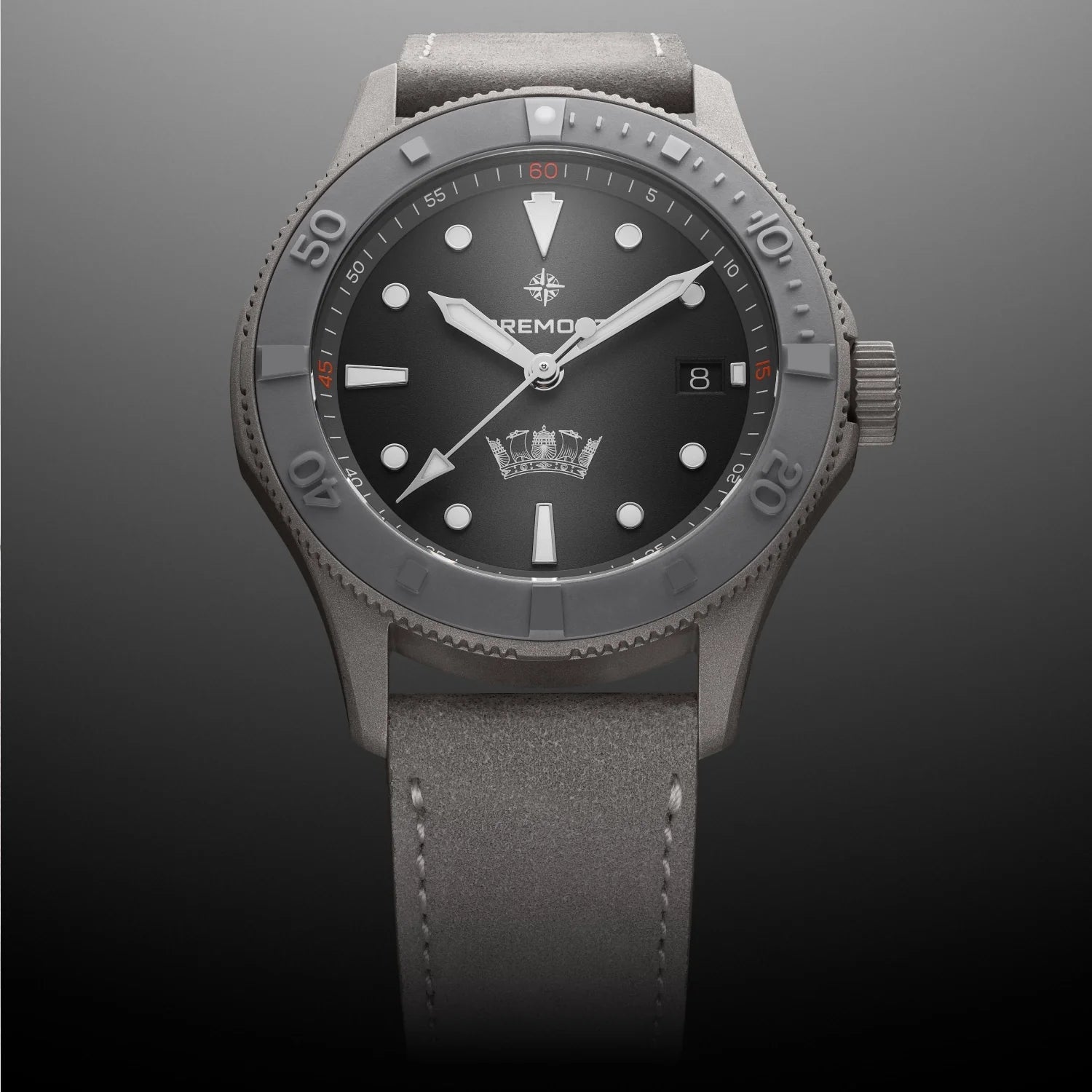 Bremont HMAF Supermarine 40mm Date Leather Strap SM40-DT-GRSS-HMAF-L-S