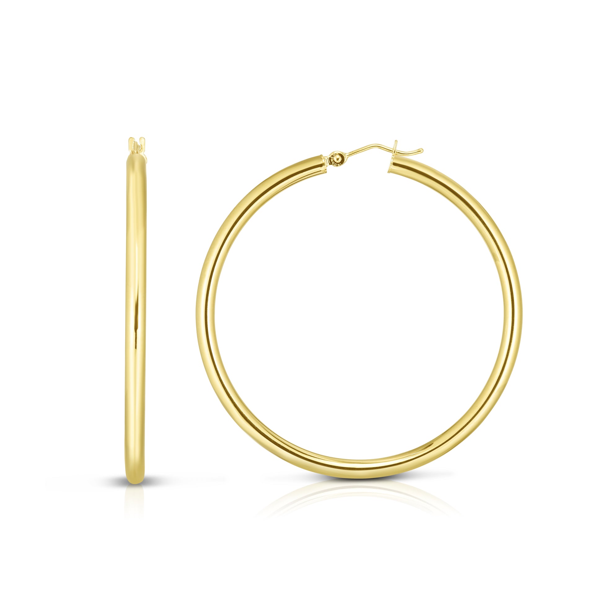 Royal Chain 14K Gold 3x30mm Hoops T514