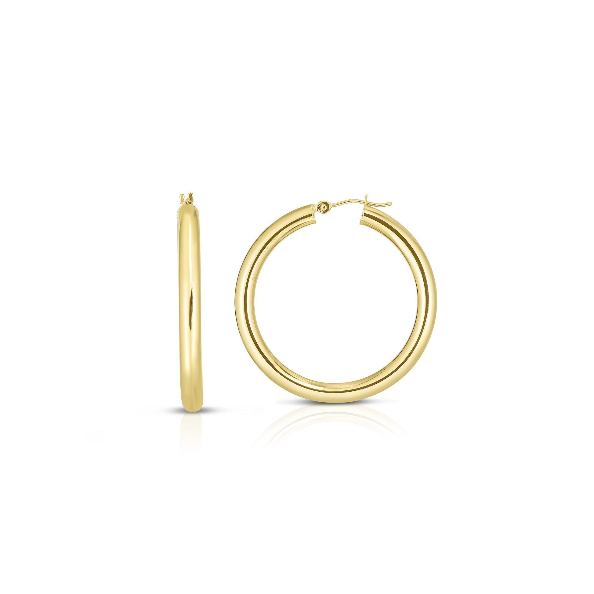 Royal Chain 14K Gold 4x25mm Hoops T520