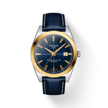 Load image into Gallery viewer, TISSOT GENTLEMAN POWERMATIC 80 SILICIUM SOLID 18K GOLD &amp; BLUE LEATHER
