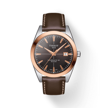 Load image into Gallery viewer, TISSOT GENTLEMAN POWERMATIC 80 SILICIUM SOLID 18K ROSE GOLD &amp; BROWN LEATHER

