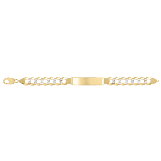 Royal Chain 14K 11mm Pave Curb ID Bracelet TC17156
