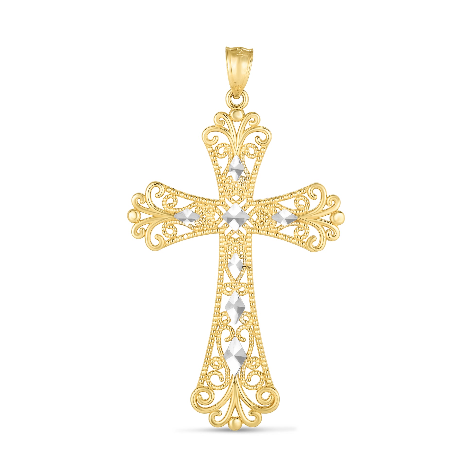 Royal Chain 14K Two-tone Cross Pendant TPD3758