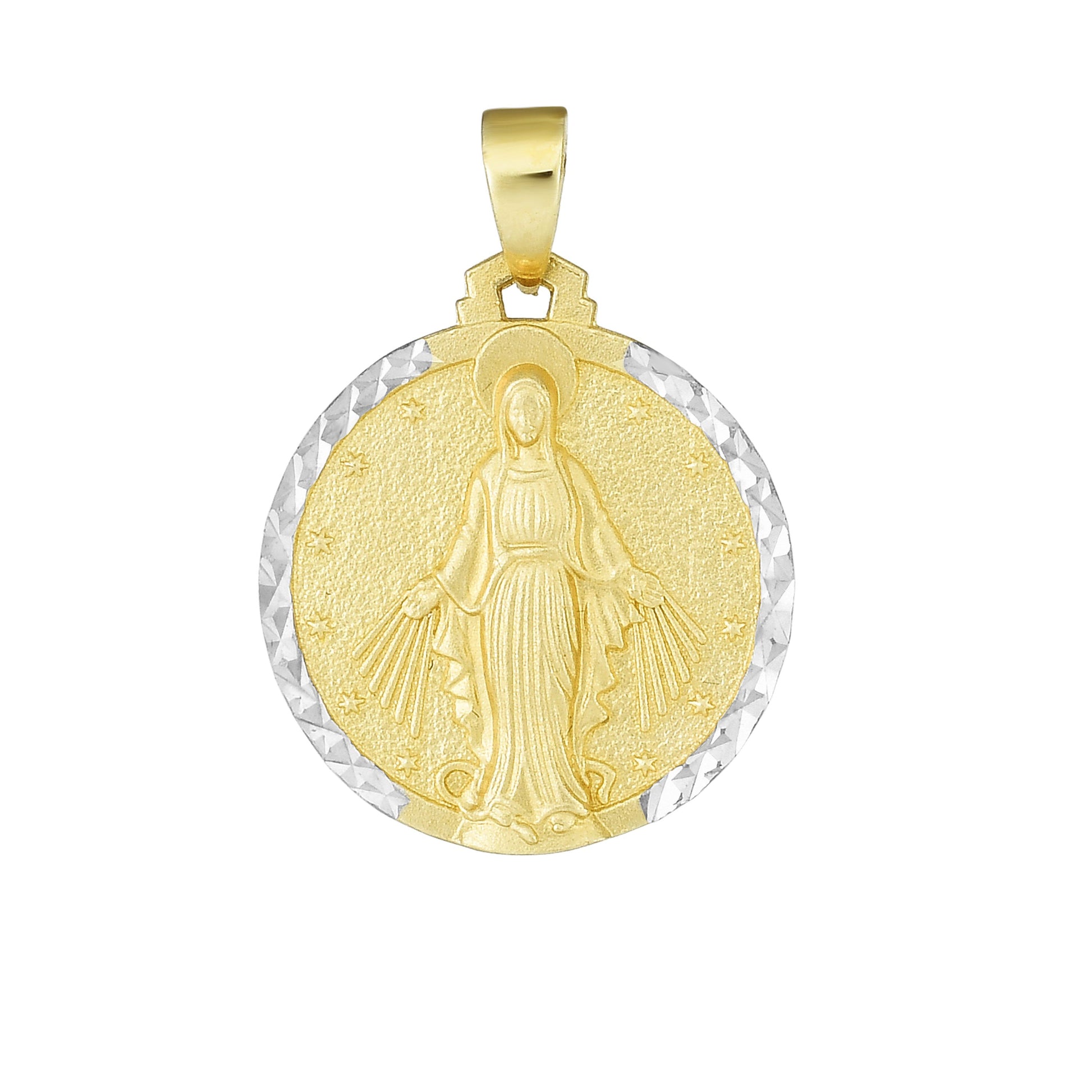 Royal Chain 14K Gold Blessed Mary Religious Medal TPD9354