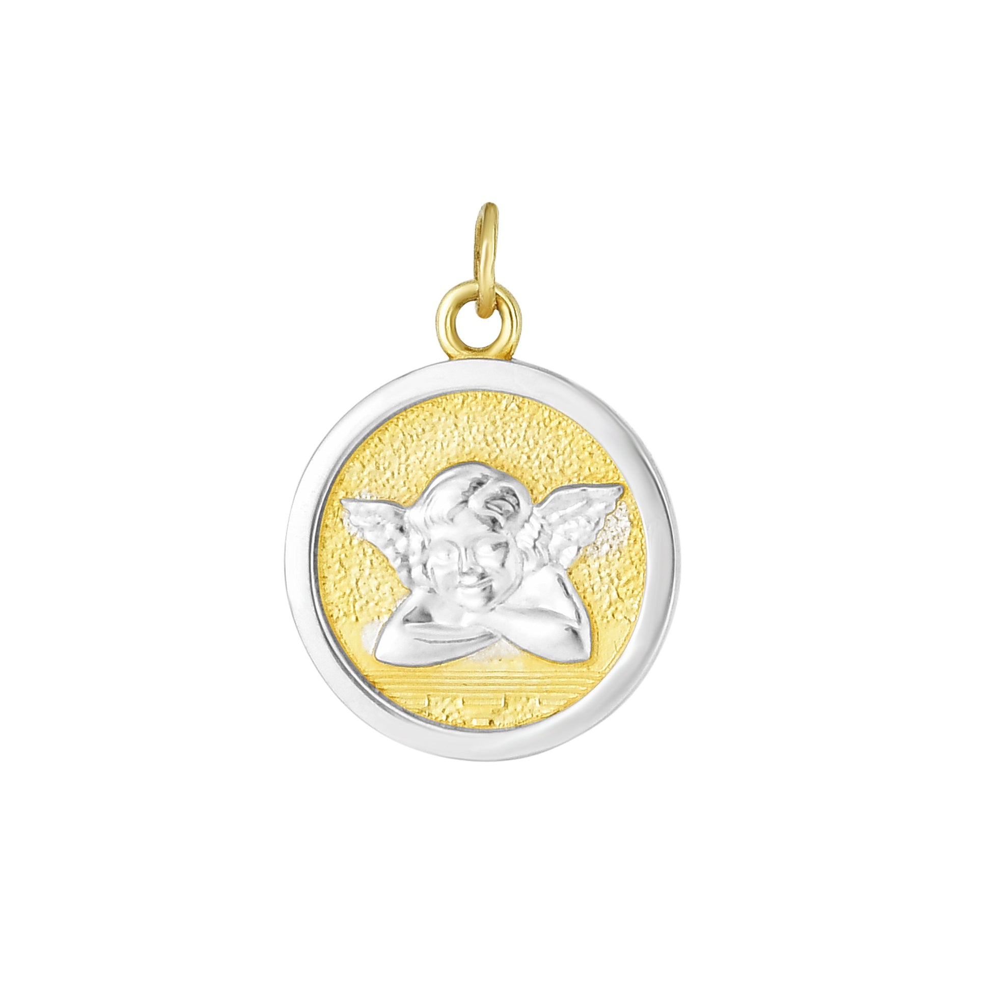 Royal Chain 14K Gold Angel Religious Medal TPD9418
