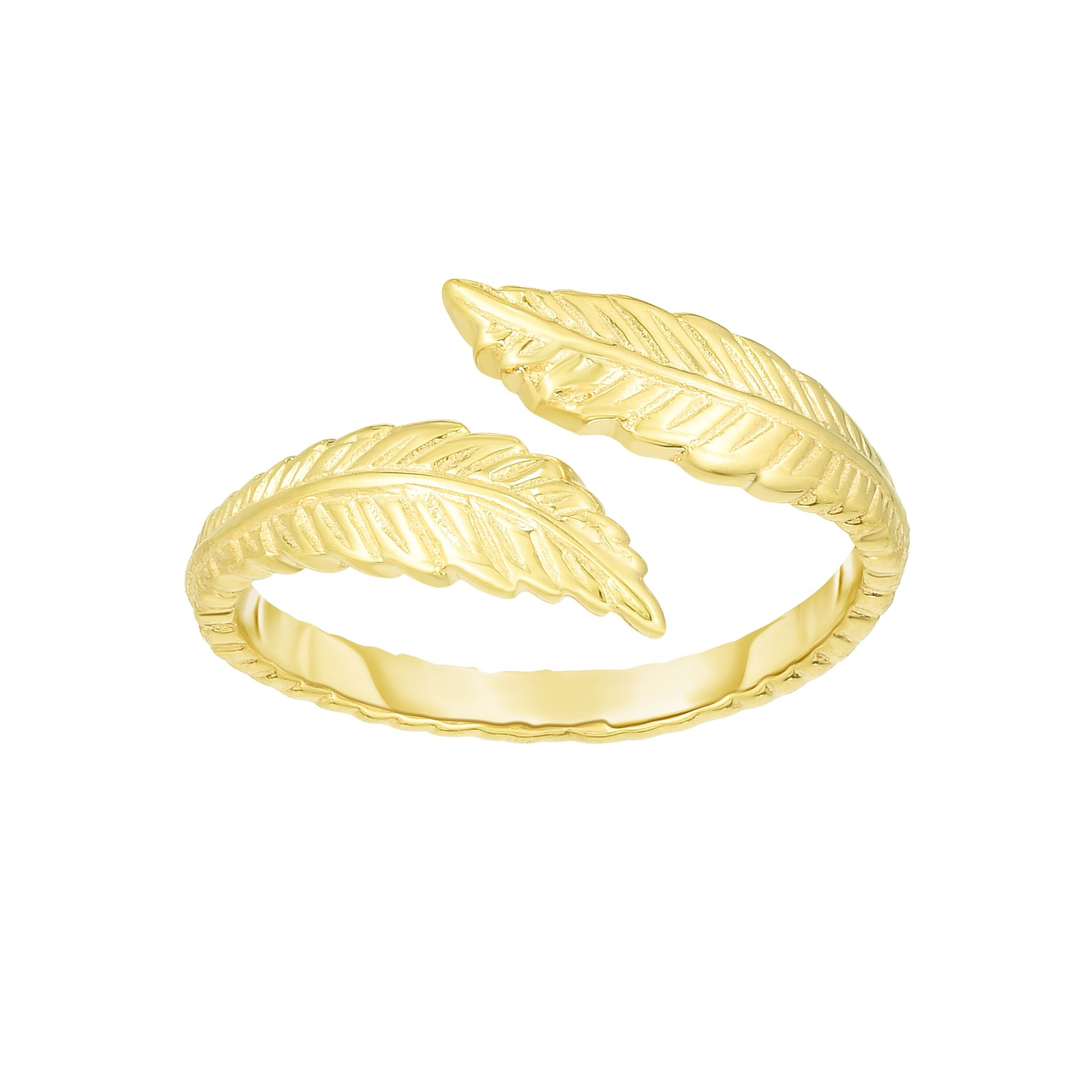 Royal Chain 14K Gold Feather Bypass Toe Ring TR706