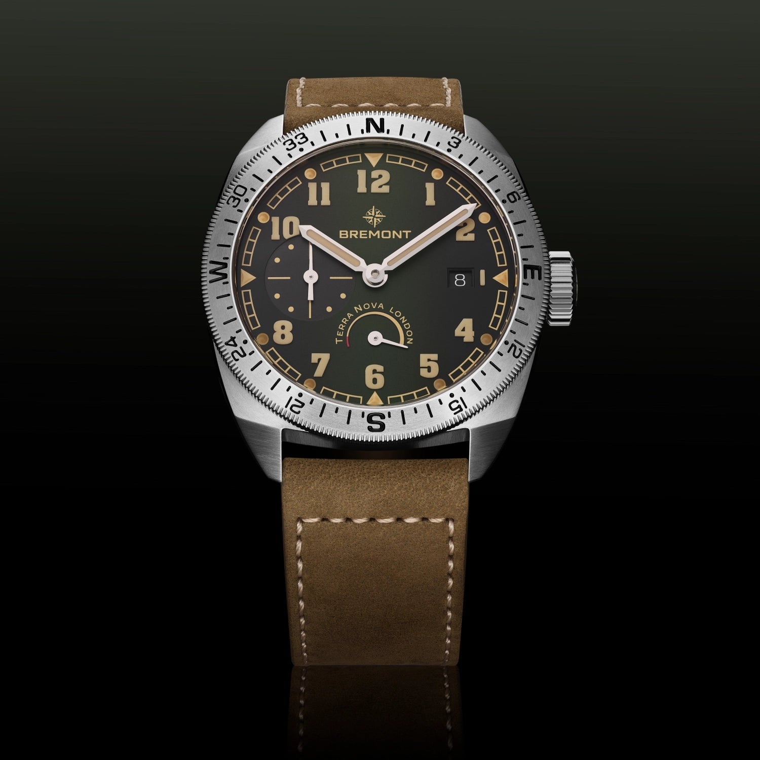 Bremont Terra Nova 40.5 Turning Bezel Power Reserve TN40-PWR-SS-GN-L-S