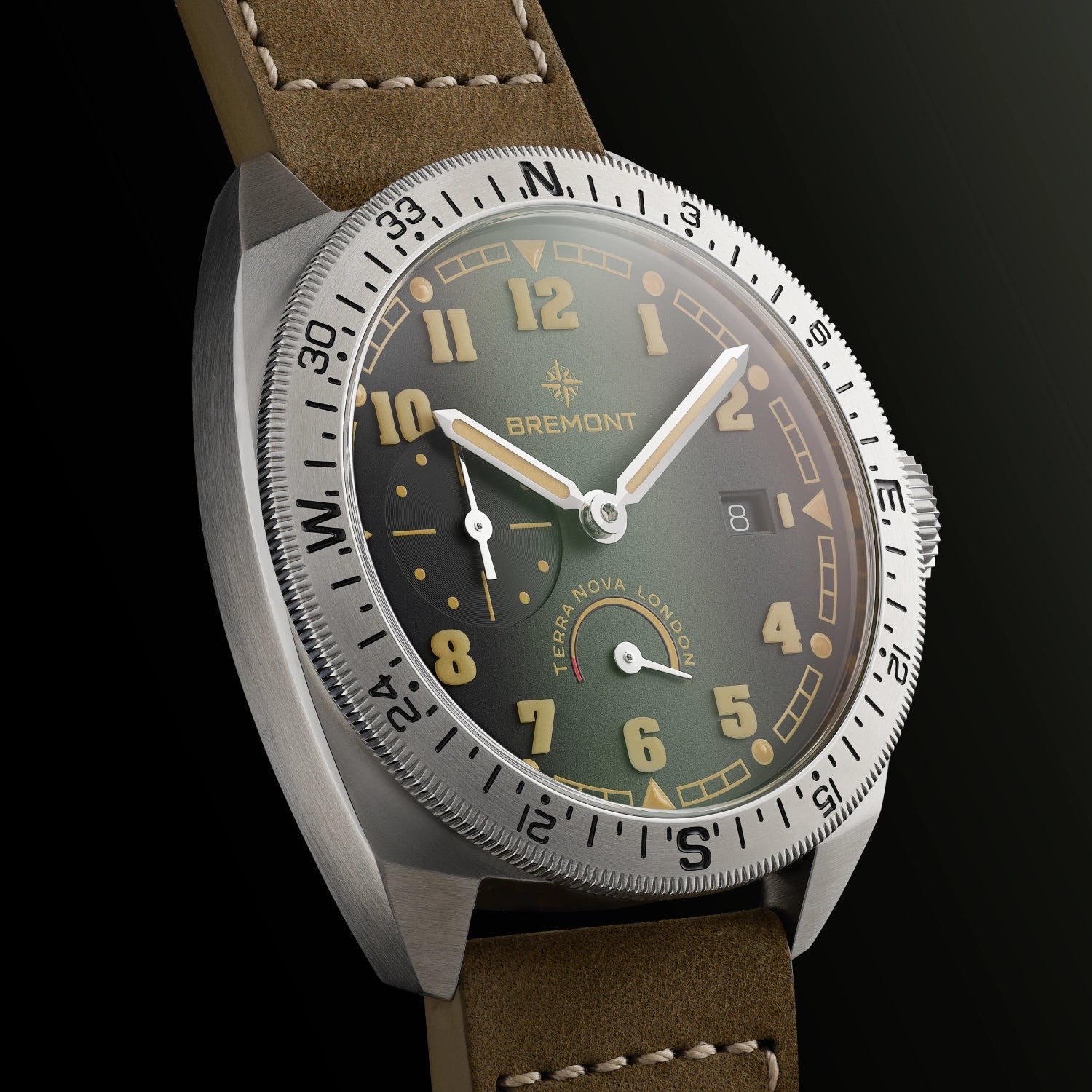 Bremont Terra Nova 40.5 Turning Bezel Power Reserve TN40-PWR-SS-GN-L-S