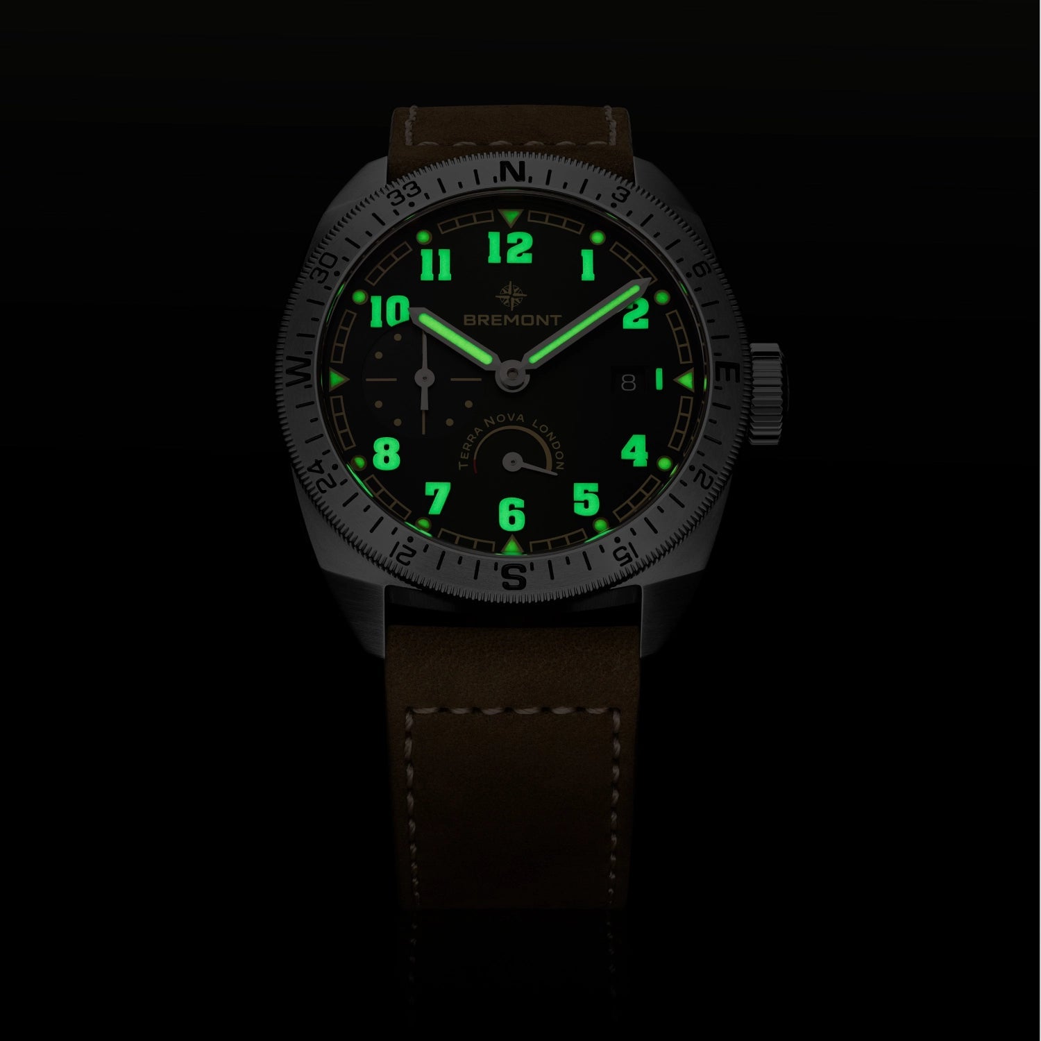 Bremont Terra Nova 40.5 Turning Bezel Power Reserve TN40-PWR-SS-GN-L-S