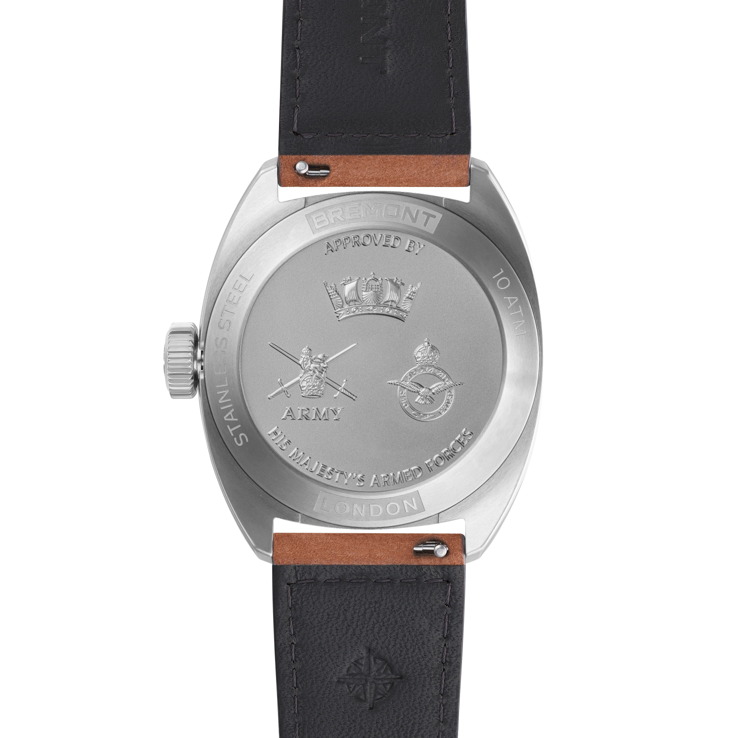 Bremont HMAF Terra Nova 40.5mm Date Leather Strap TN40-DT-SS-HMAF-BR-L-S