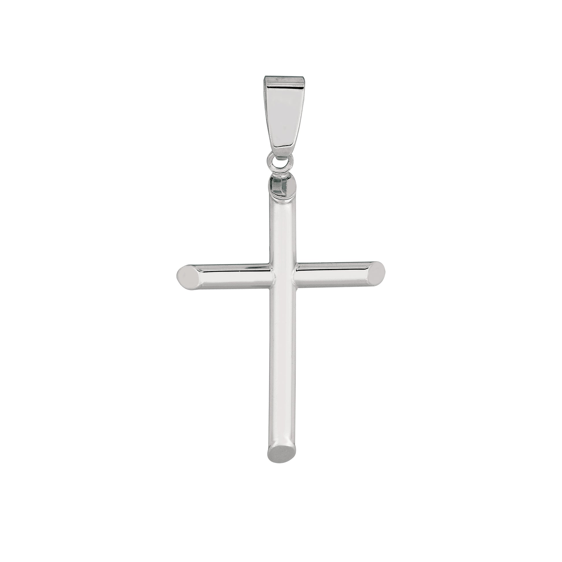 Royal Chain 14K White Gold Tapered Edge Cross WCH817