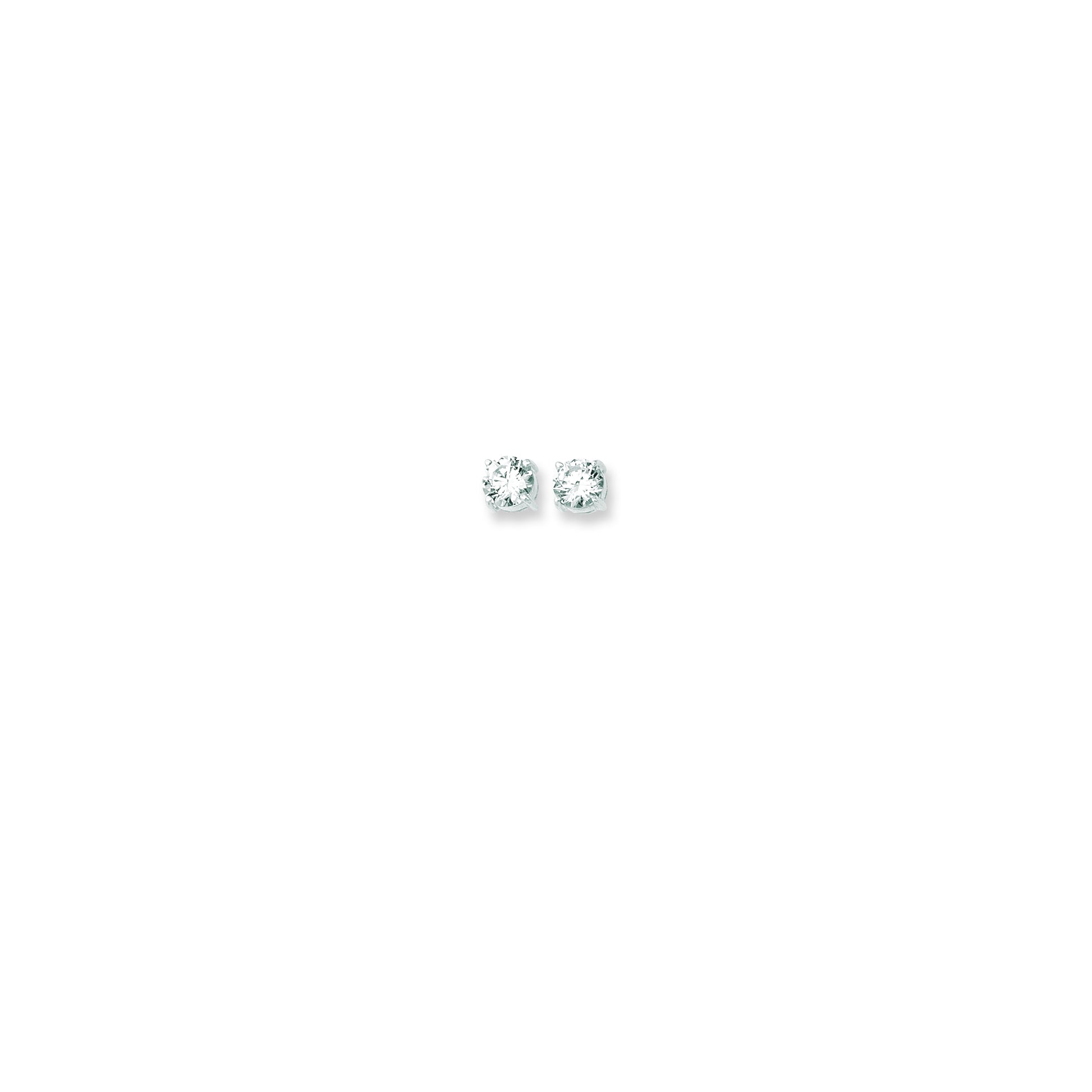 Royal Chain 14K Gold 7mm Round CZ Stud Earring CZ107