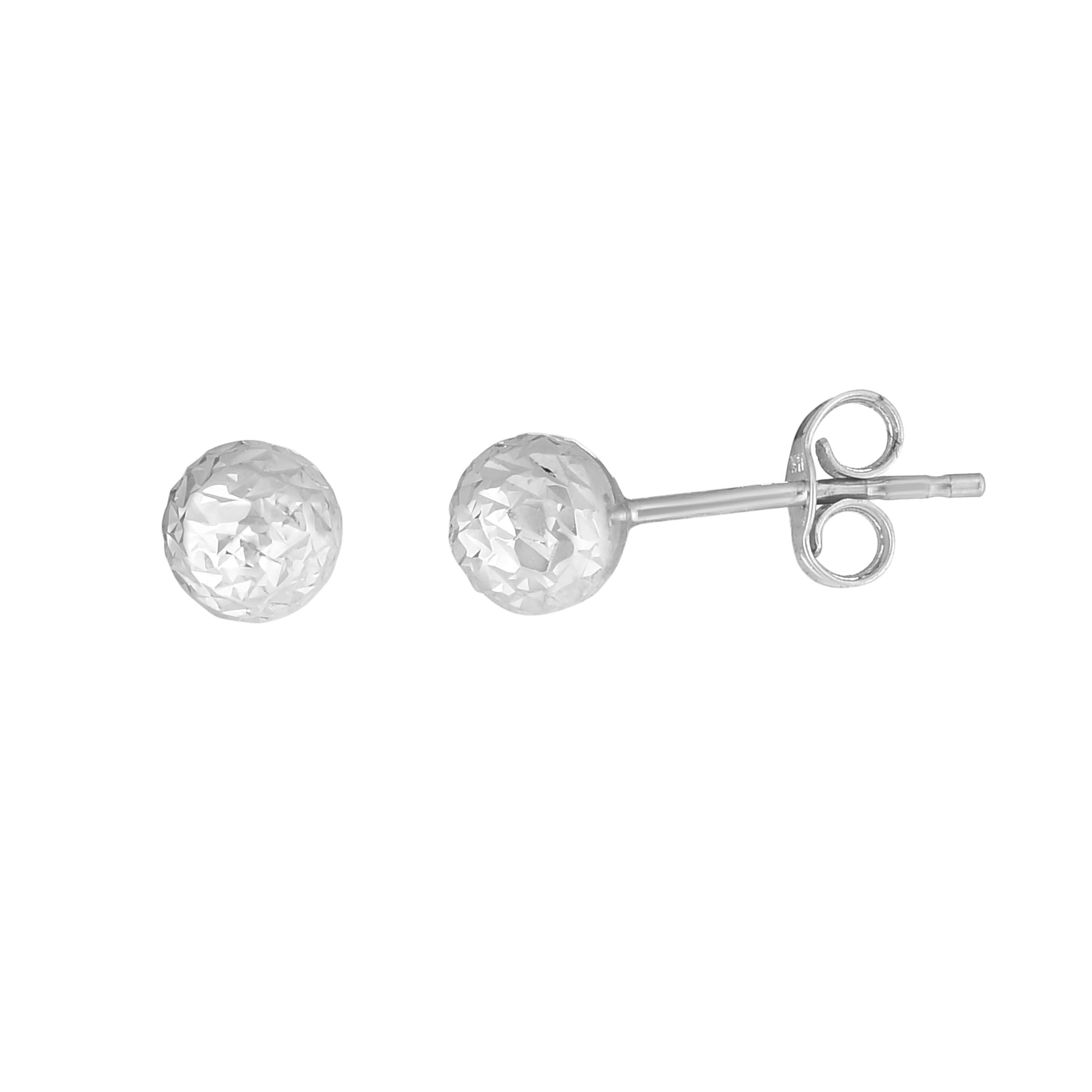Royal Chain 14K Gold 5mm Crystal Cut Post Earring ER10397