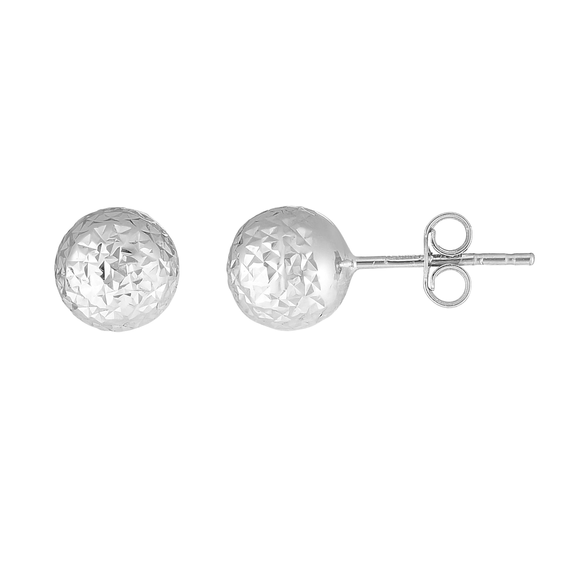 Royal Chain 14K Gold 7mm Crystal Cut Post Earring ER10398