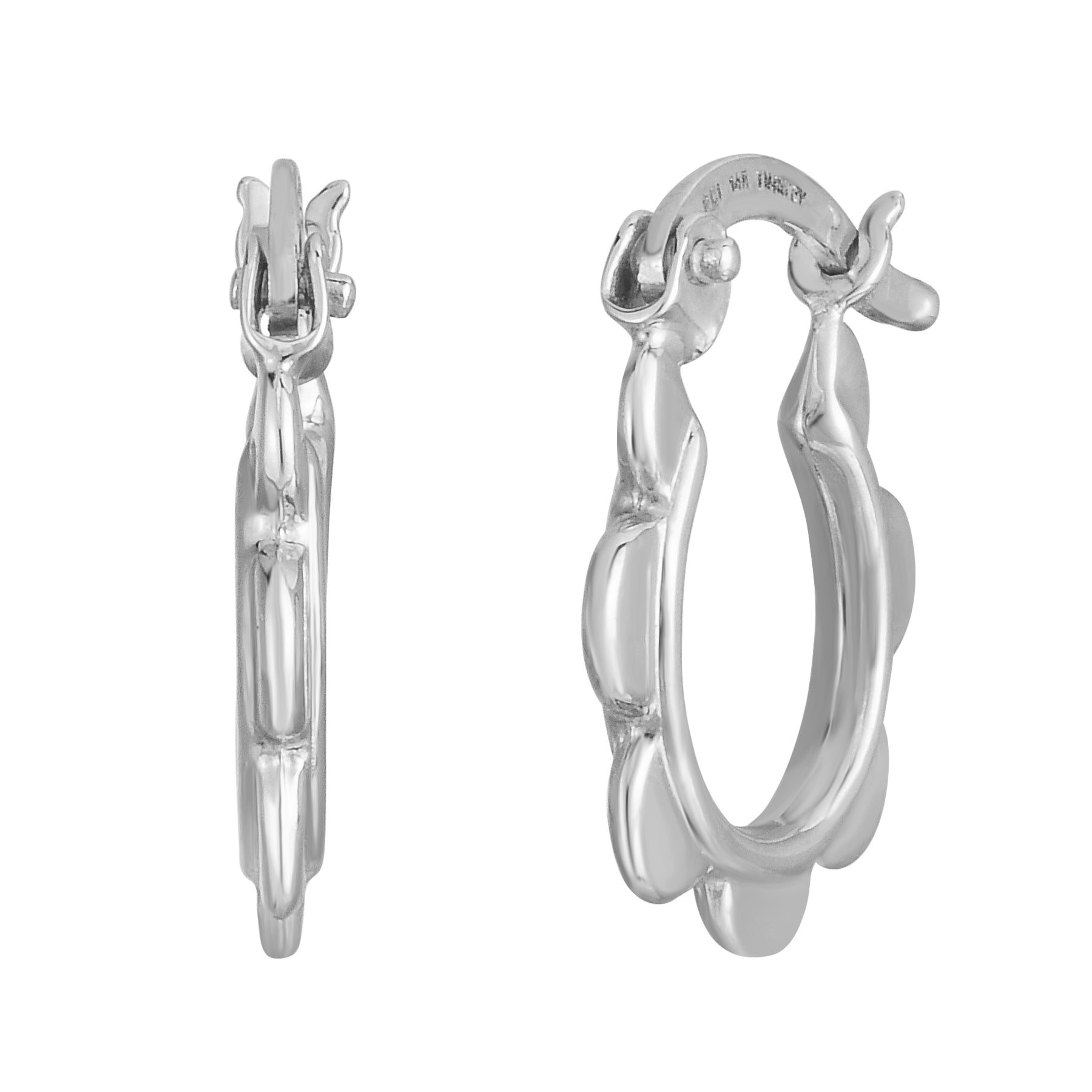 Royal Chain 14K Scalloped Hoop ER13242