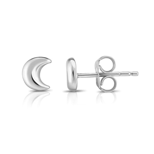 Royal Chain 14K Gold Moon Stud Earring ER7105