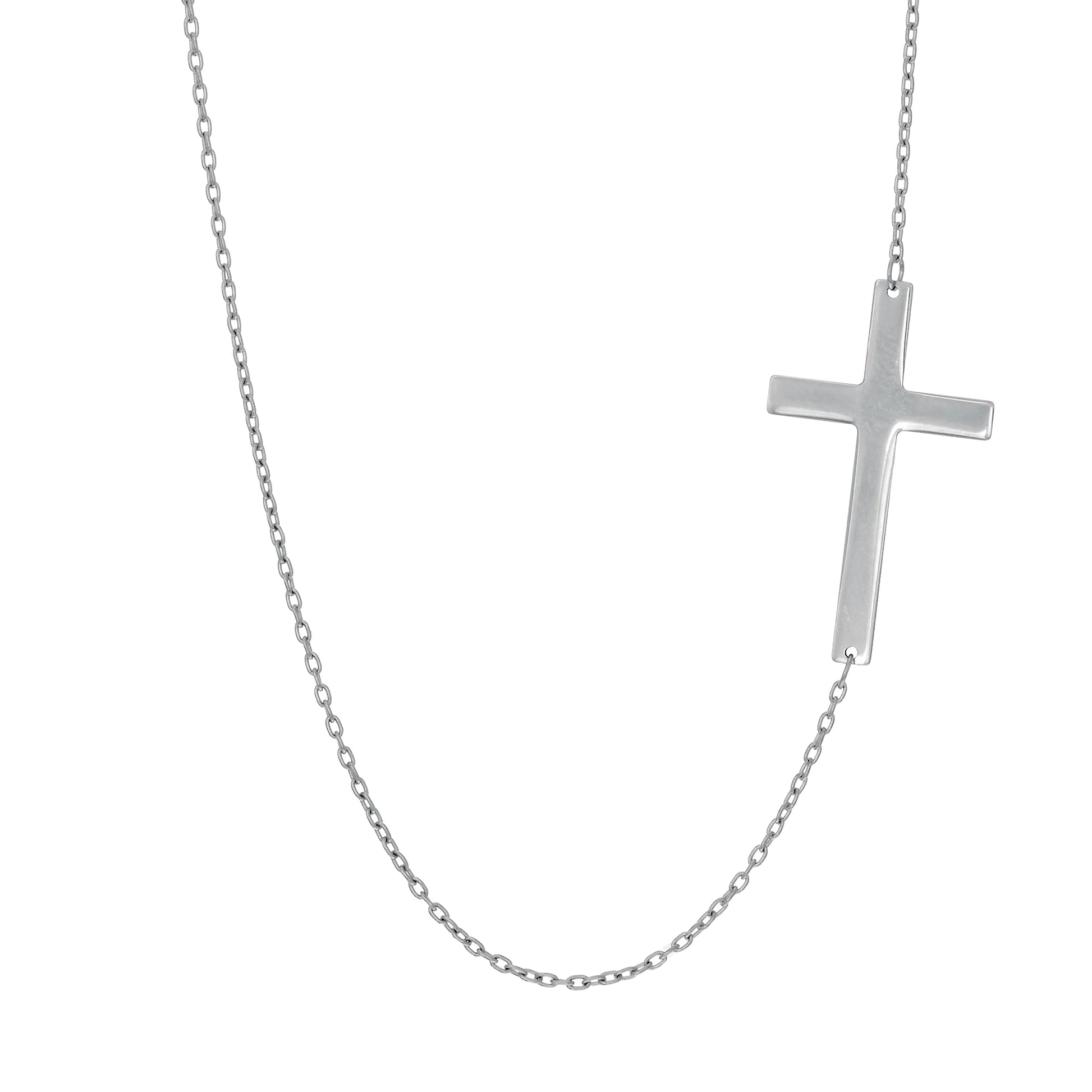 Royal Chain 14K Gold Flat Cross Necklace N2173