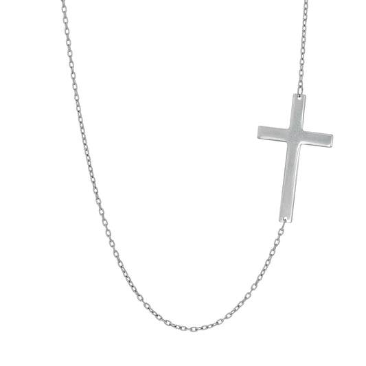 Royal Chain 14K Gold Flat Cross Necklace N2173