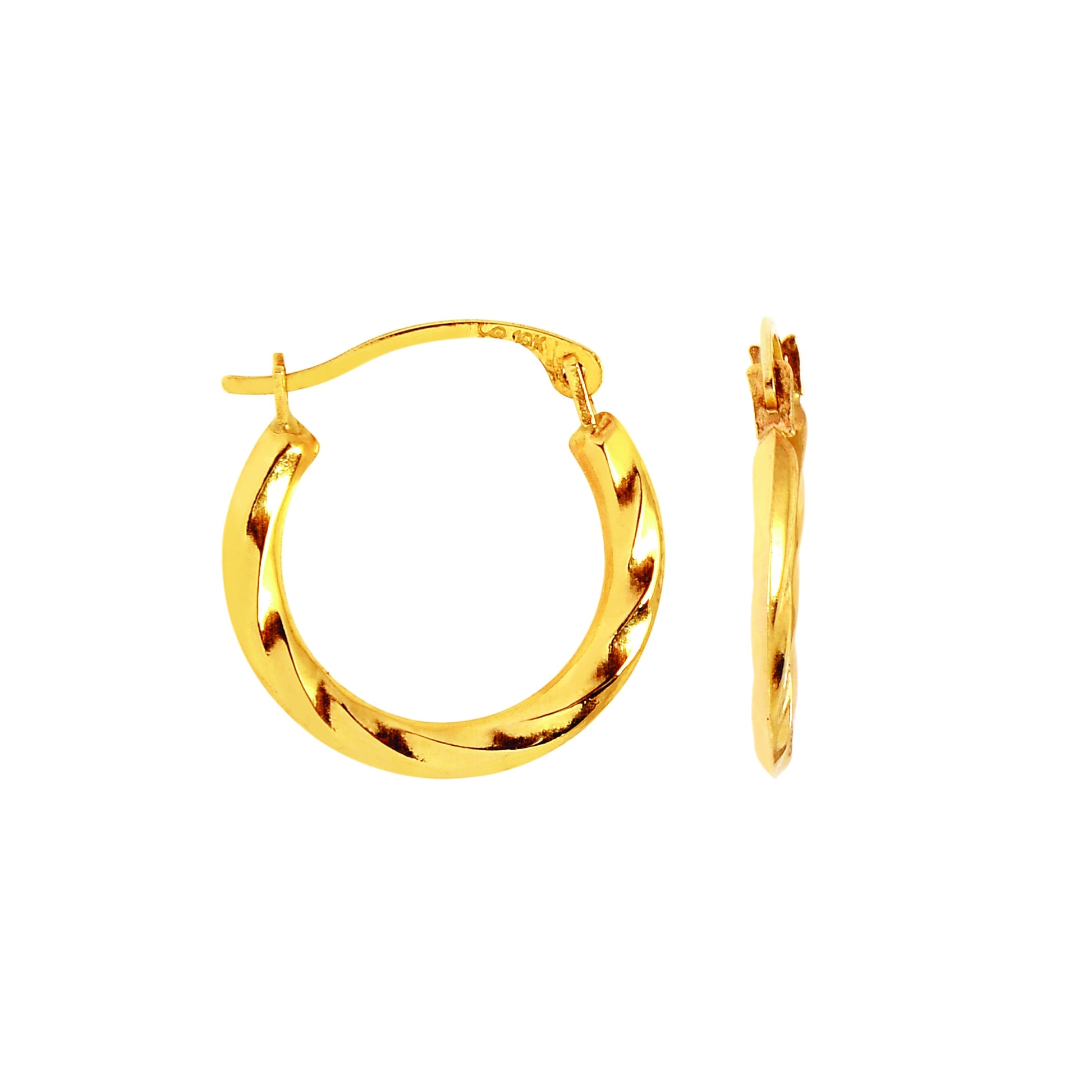 Royal Chain 10K Gold Mini Twist Hoop Earring ZER559