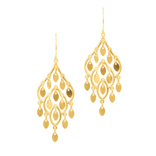 Royal Chain 14K Gold Polished Chandelier Earring ER949