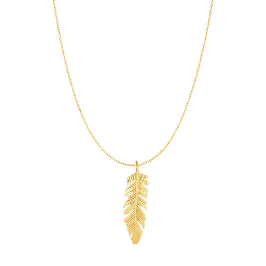 Royal Chain 10K Gold Feather Necklace ZPD3211