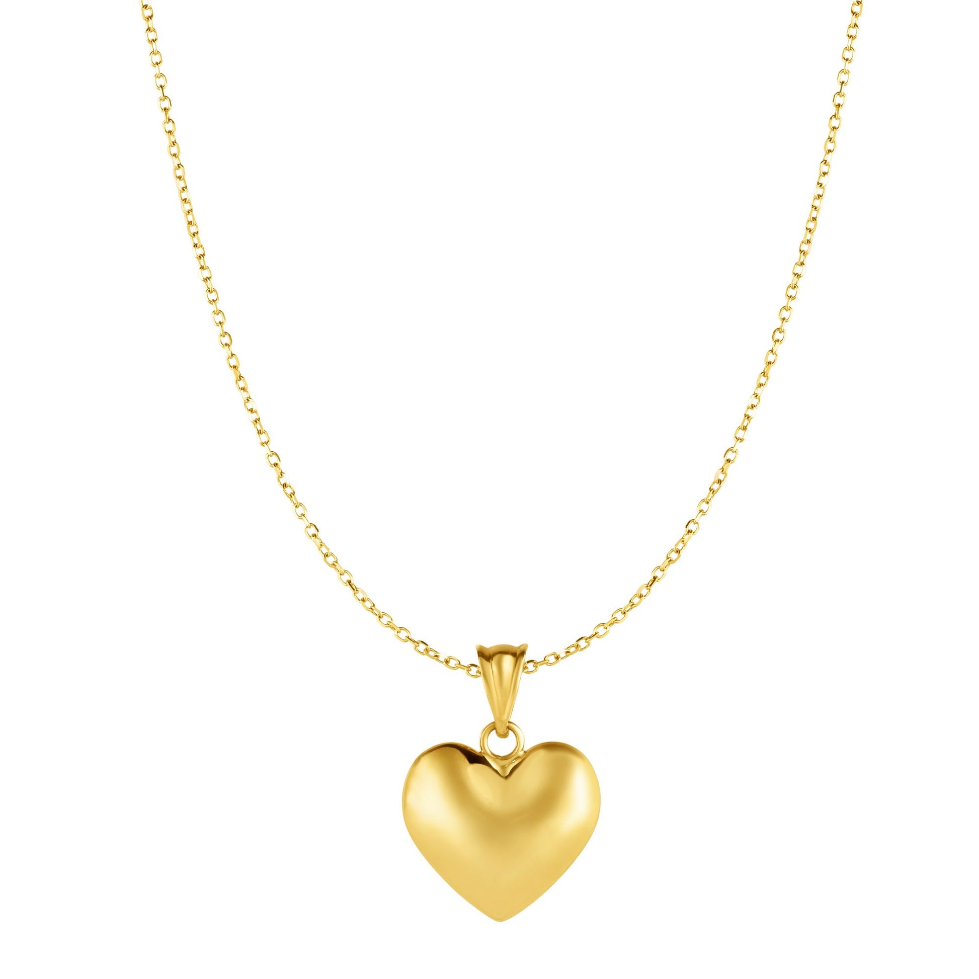 Royal Chain 10K Gold Puffy Heart Necklace ZPD4017