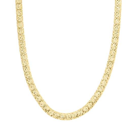 Royal Chain 10K Fancy Textured Square Cut Link Necklace ZRC6767