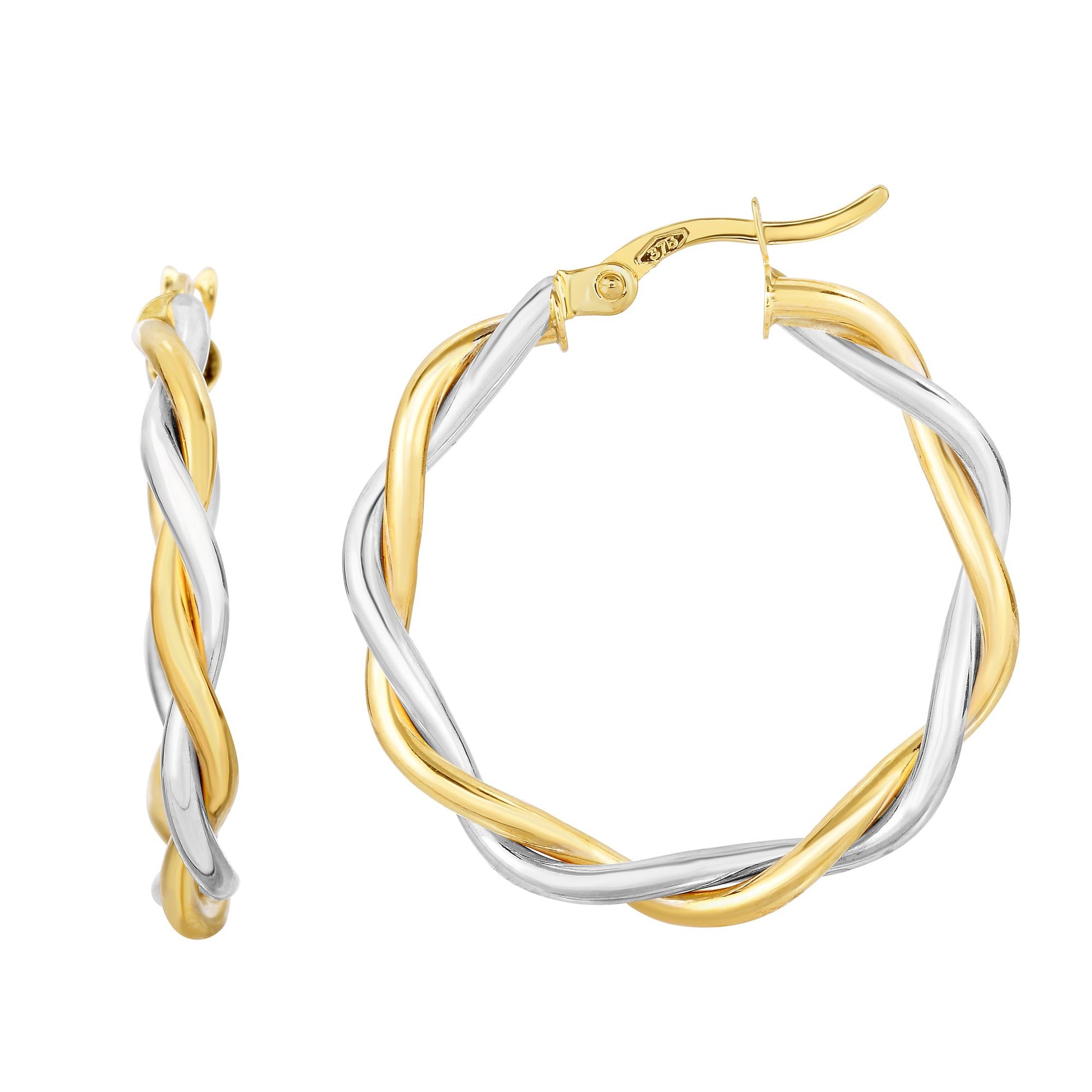 Royal Chain 10K Gold Medium Poished Twist Hoop Earring ZYWER4290